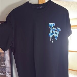 Louis Vuitton Black and Blue Short Sleeve Tee